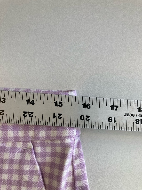 LOFT Pants Lavender and White Gingham Trousers Size 6 - Picture 3 of 5